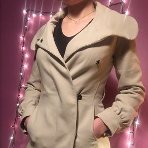 Chic Beige Women’s Pea Coat